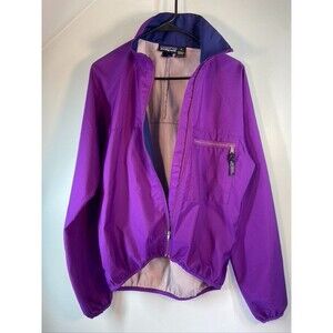 PATAGONIA WOMENS SMALL PURPLE RIP STOP RAIN JACKET WINDBREAKER FULL ZIP